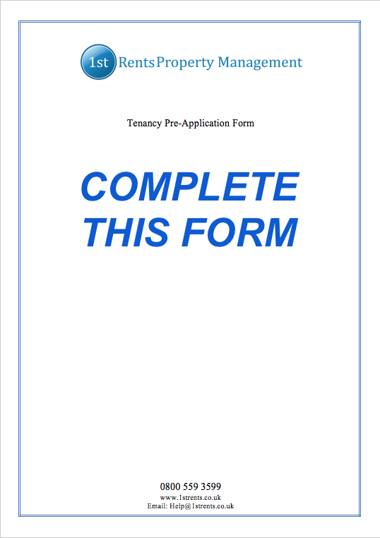 Pre Tenancy Form